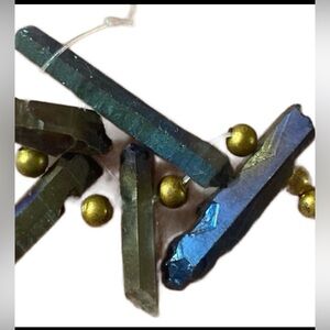 2 Titanium Aura Quartz iridescent  Crystal point loose w hole BOGO mystery point